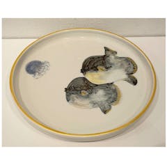 ウシマンボウ 二重高台平皿